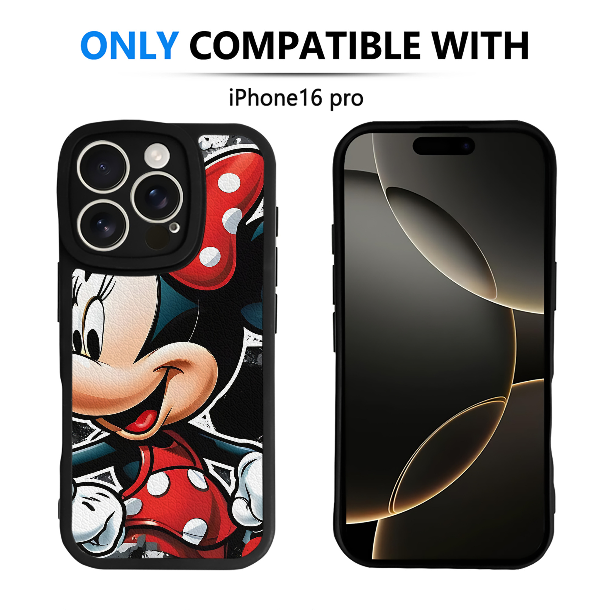 （画像用） ミッキーマウス Mickey Mouse 【iPhone 16シリーズ対応】シリコンスマホケース（レザー調） 材質：シリコン